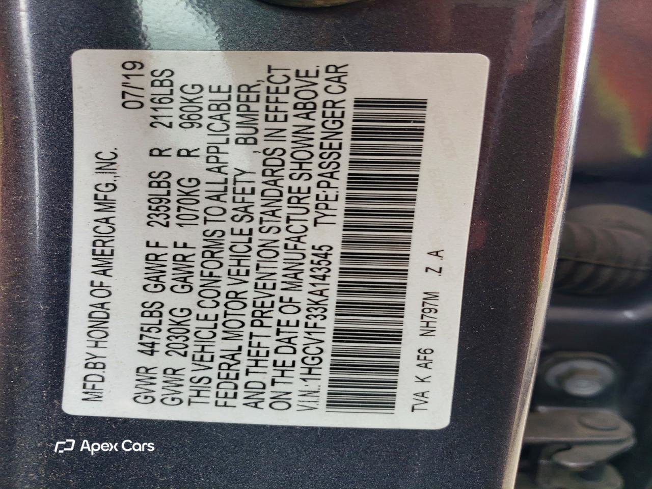 Honda Accord 2019