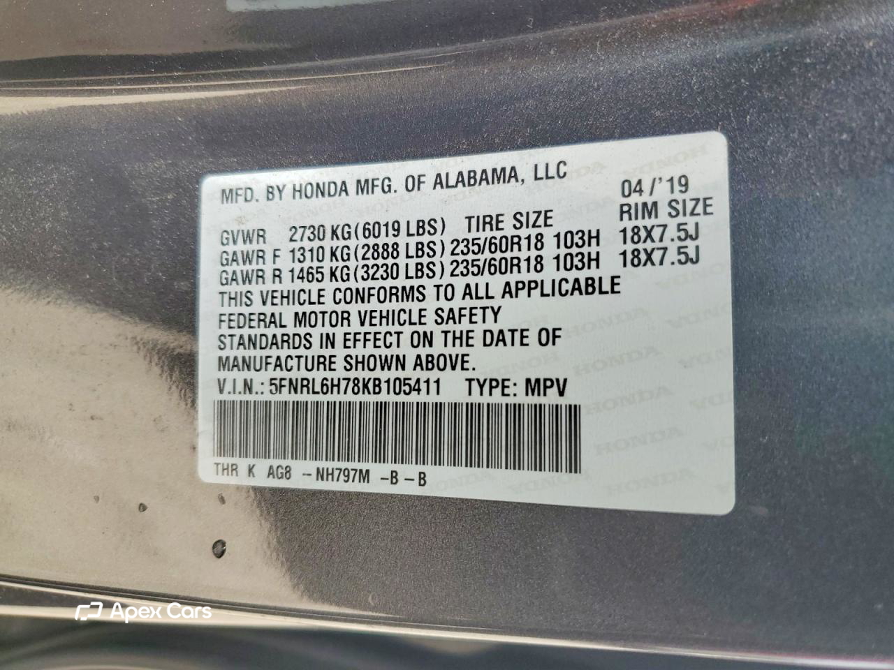 Honda Odyssey 2019