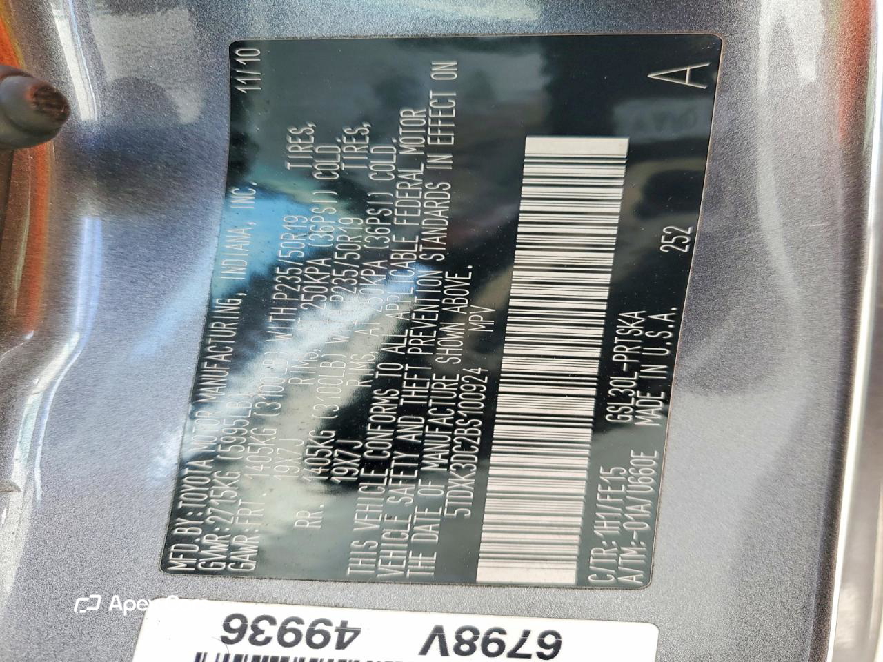 Toyota Sienna 2011