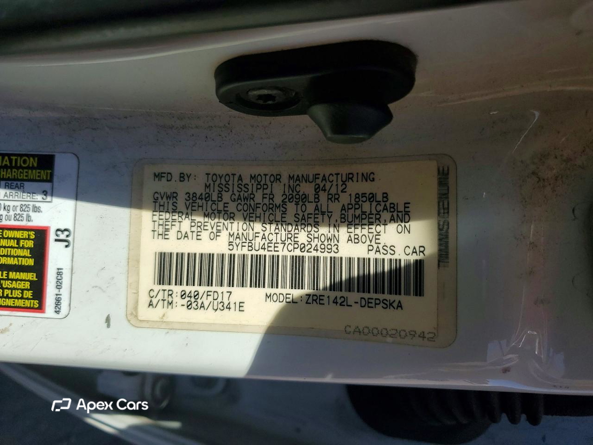 Toyota Corolla 2012