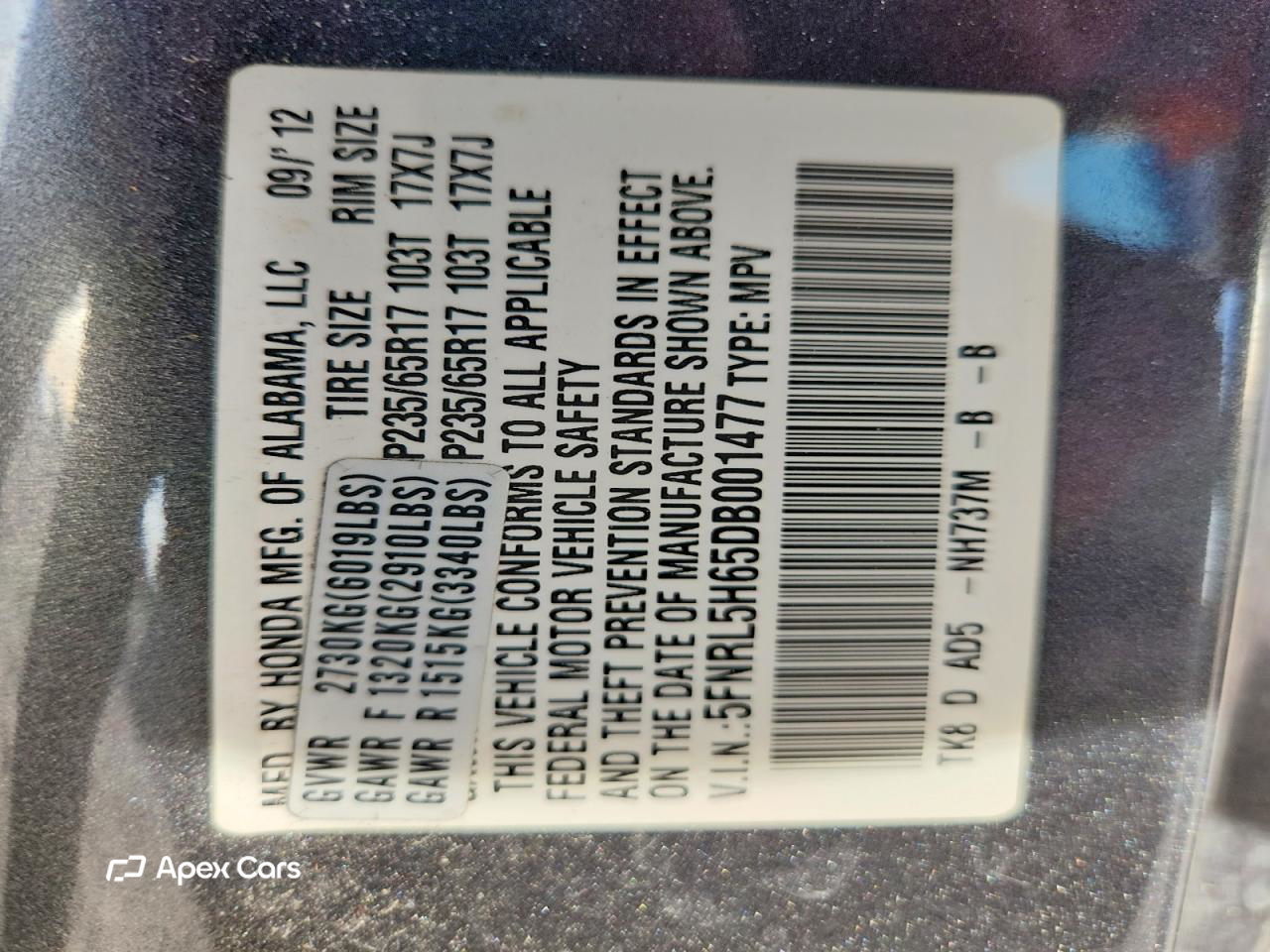 Honda Odyssey 2013