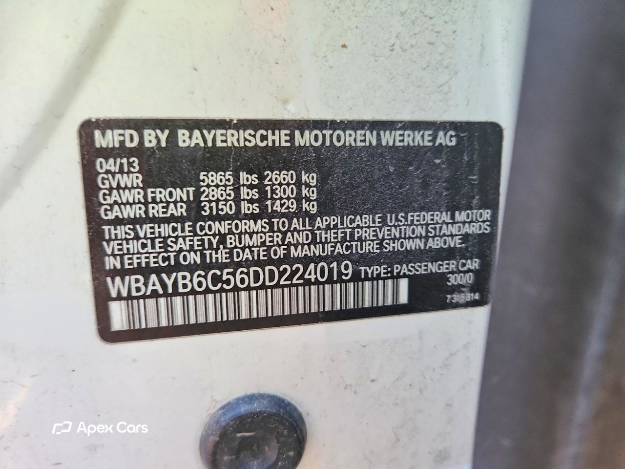 BMW Series 7 2013