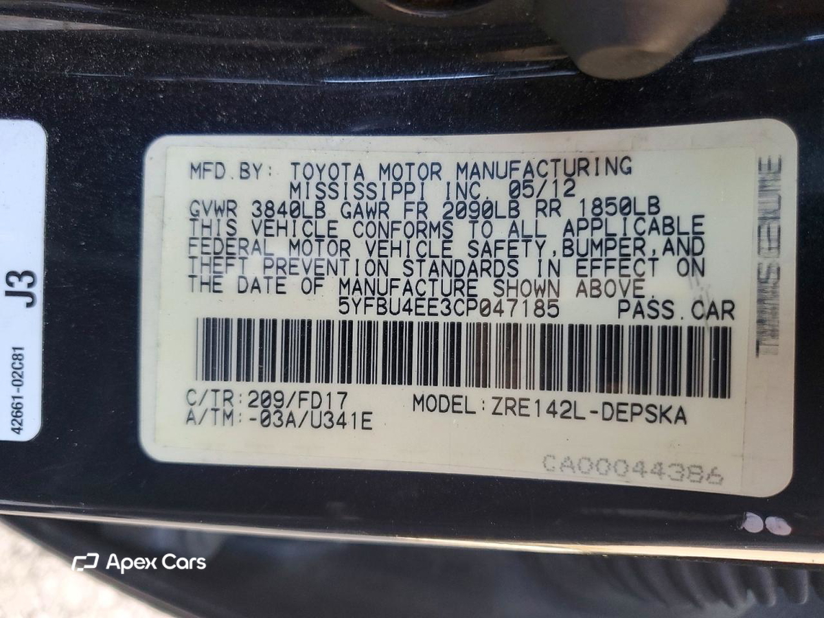 Toyota Corolla 2012