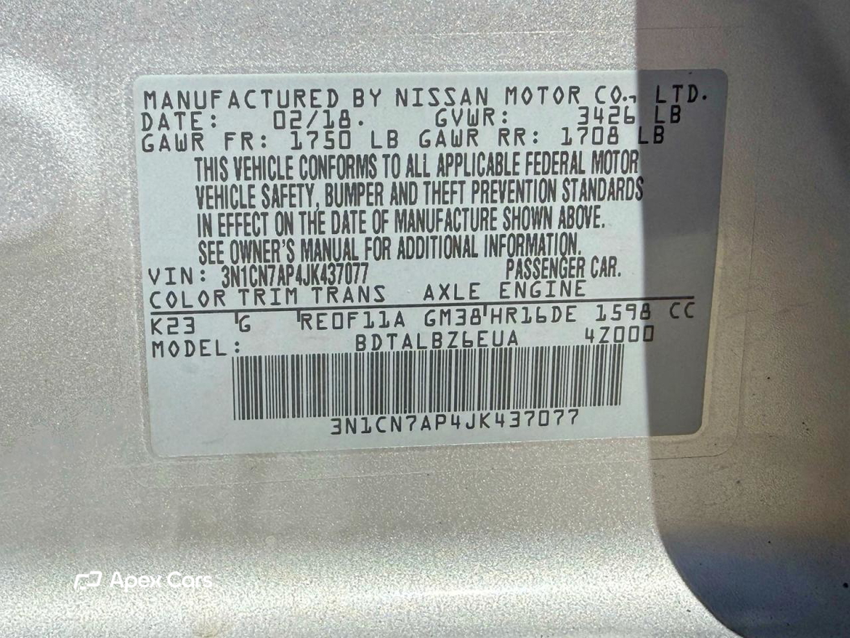 Nissan Versa 2018