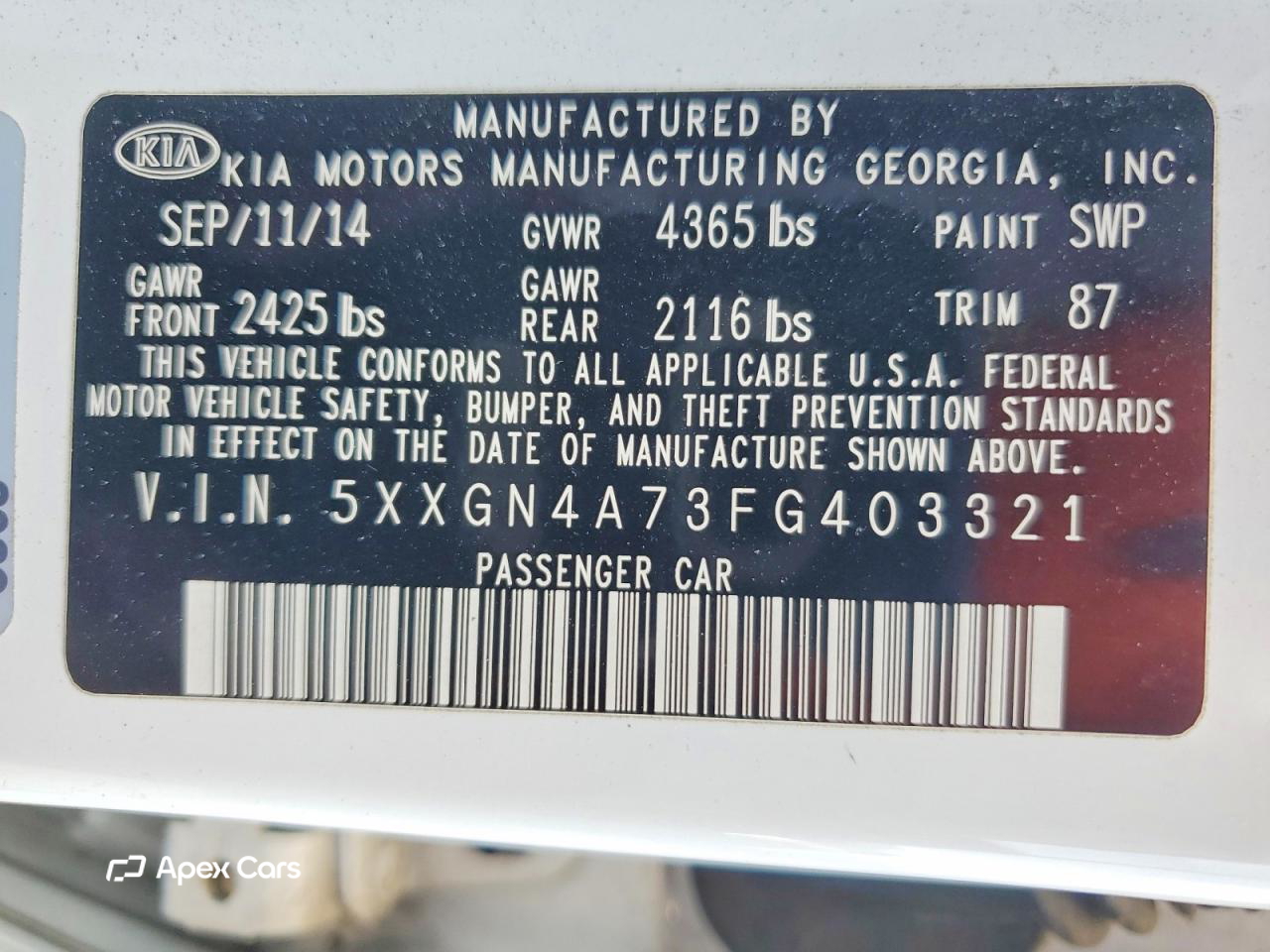 Kia Optima 2015