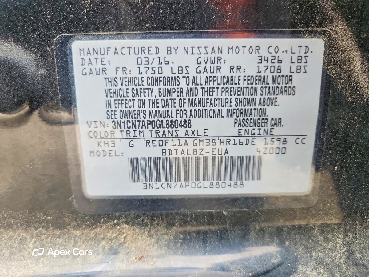 Nissan Versa 2016