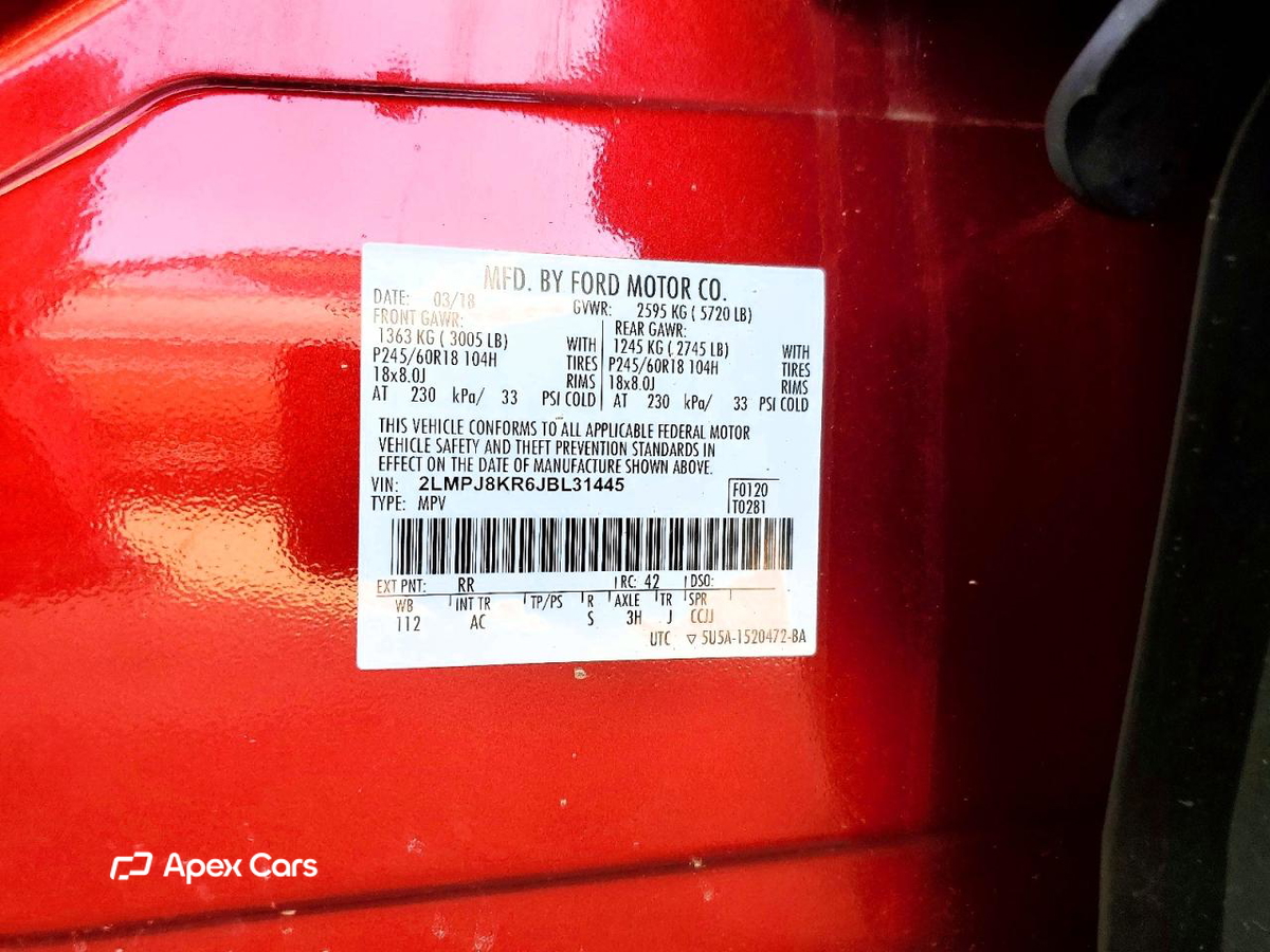Lincoln MKX 2018