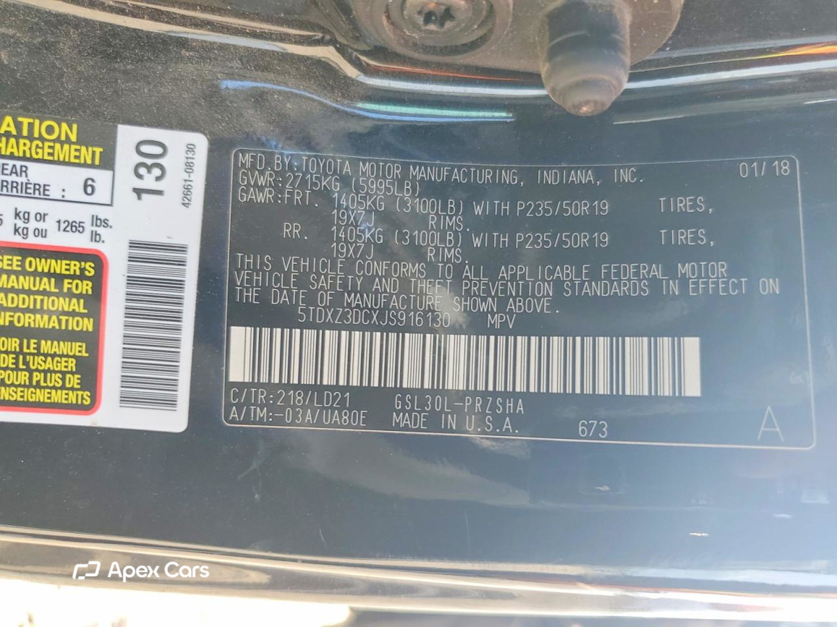 Toyota Sienna 2018