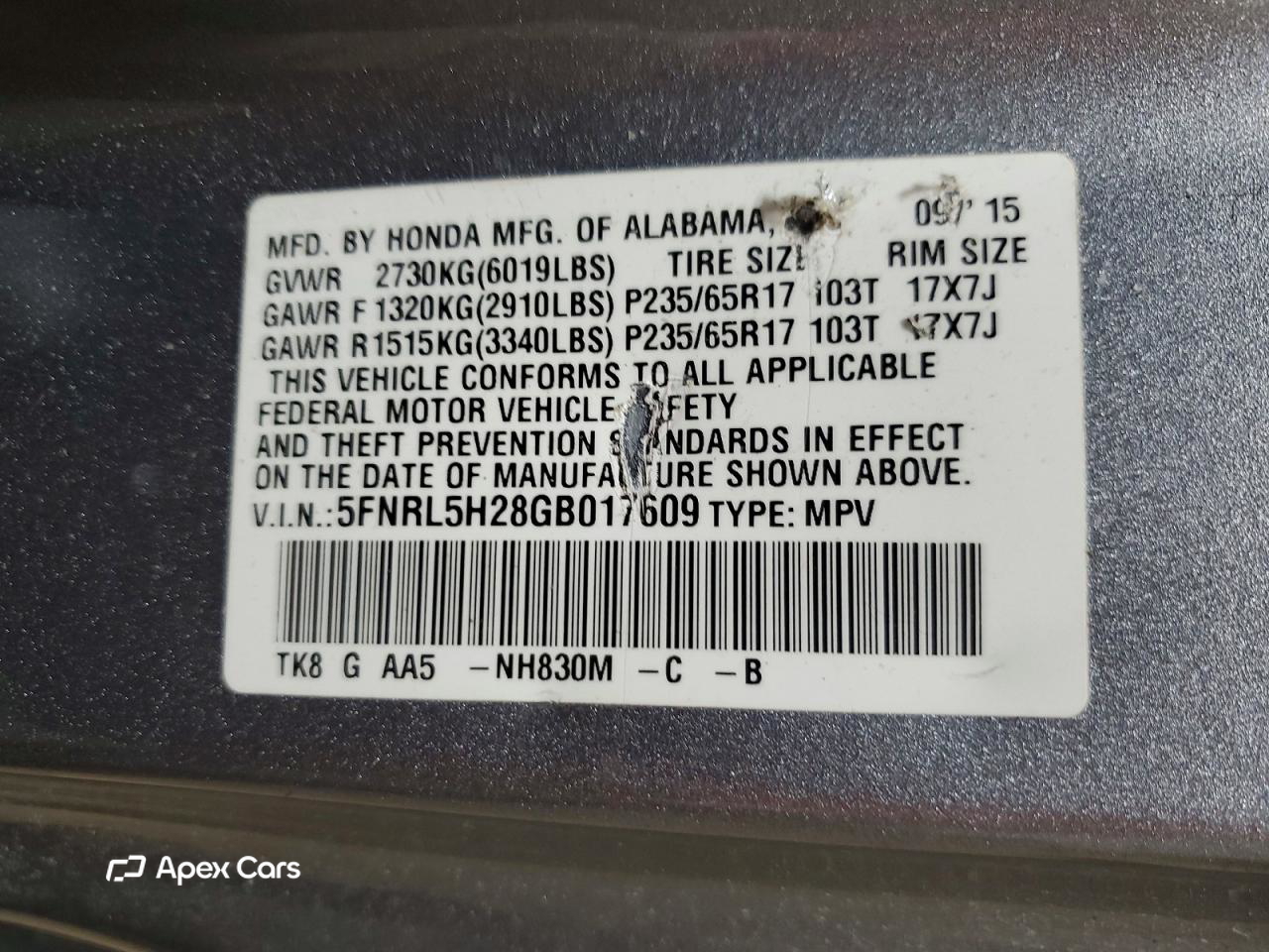 Honda Odyssey 2016