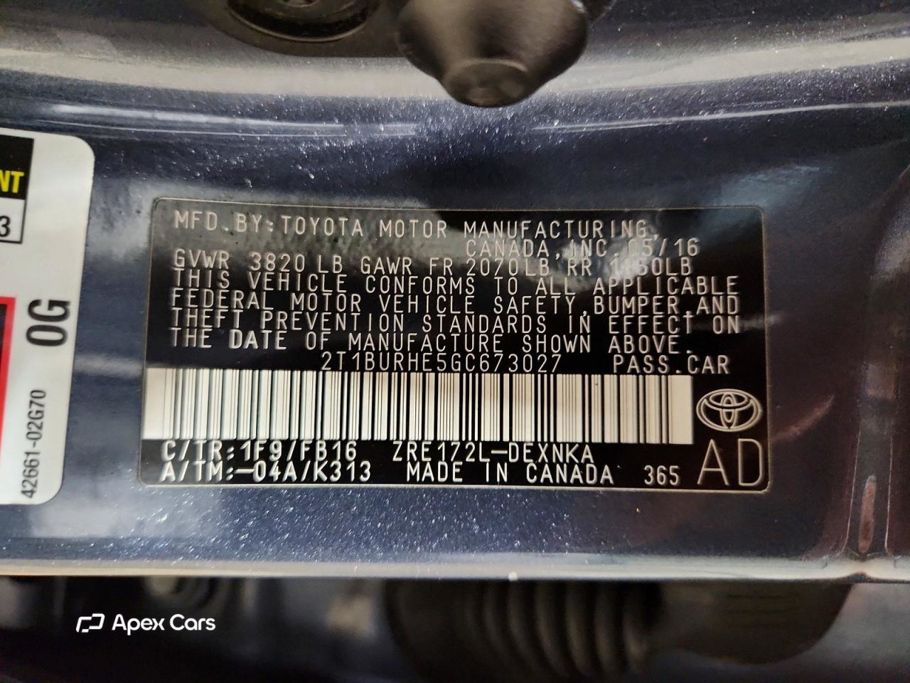 Toyota Corolla 2016