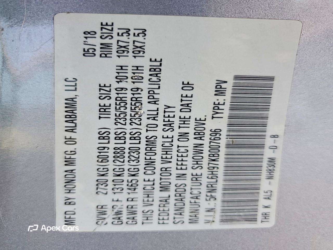 Honda Odyssey 2019