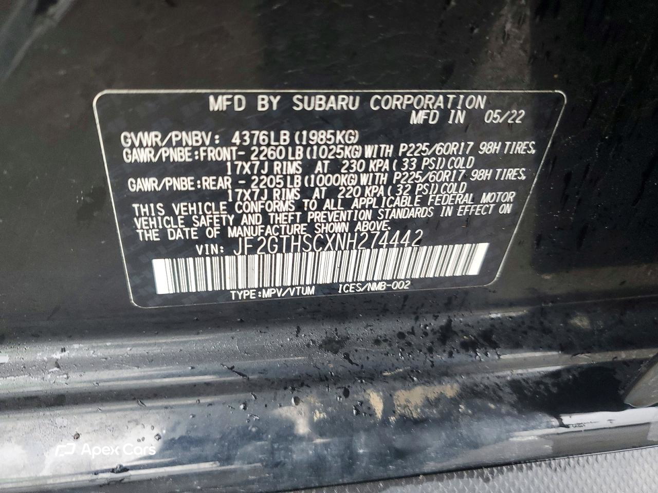 Subaru XV 2022