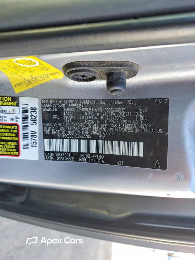 Toyota Sienna 2012