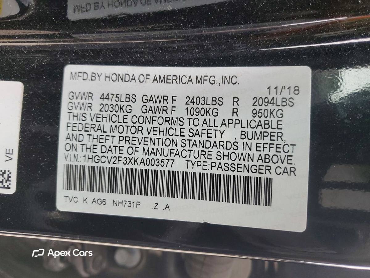 Honda Accord 2019