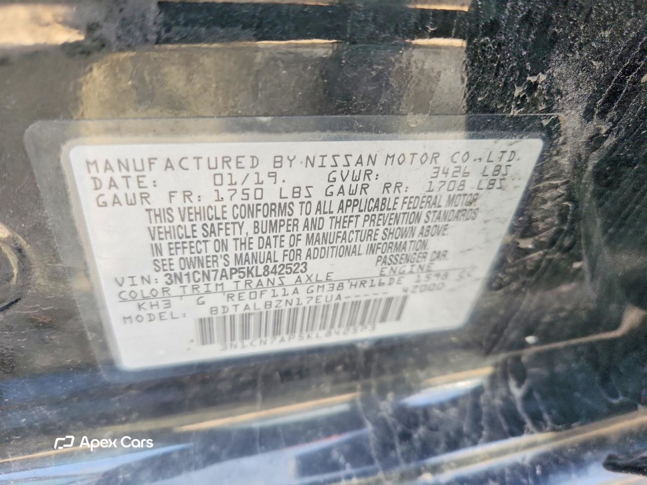 Nissan Versa 2019