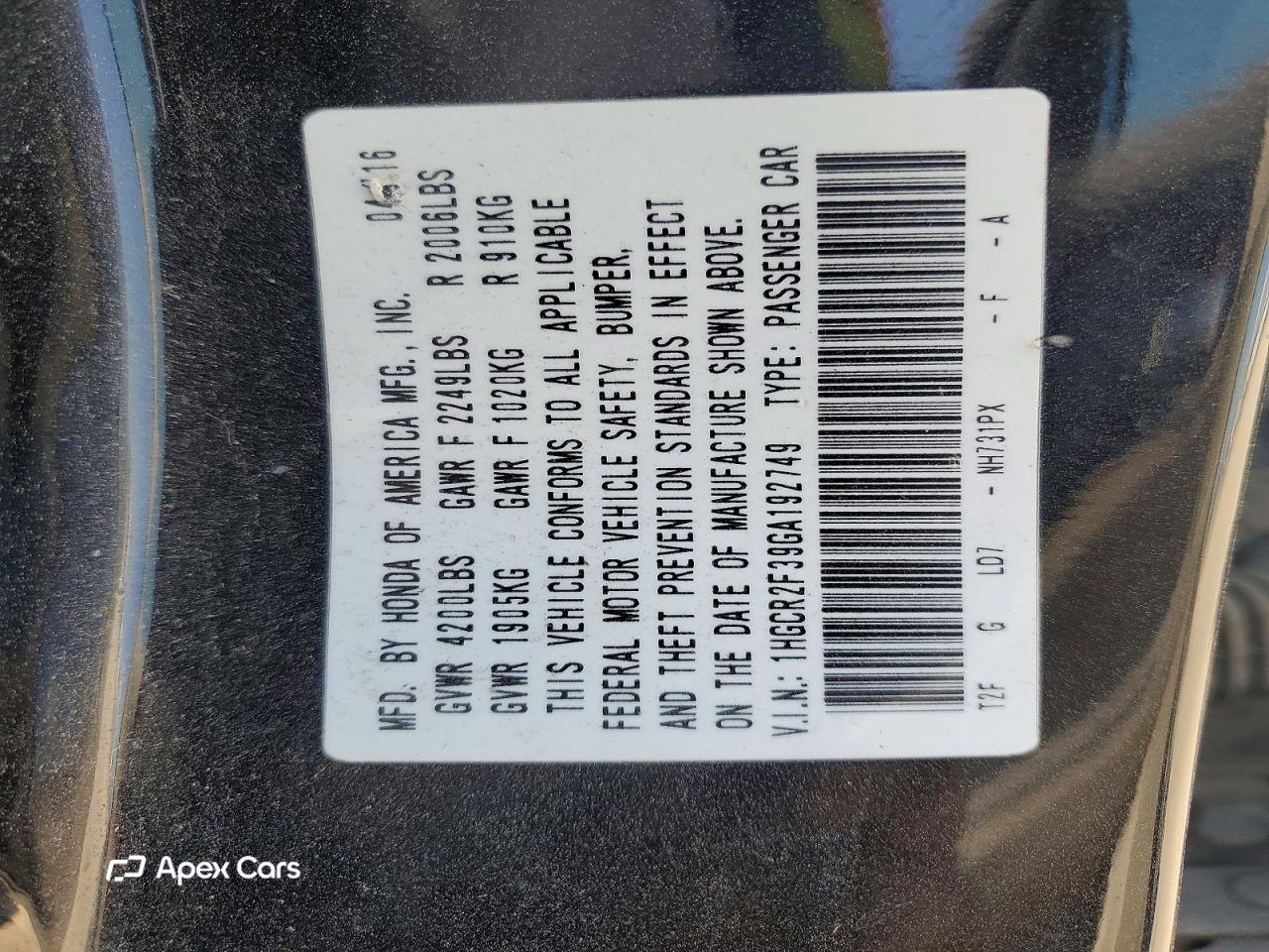 Honda Accord 2016