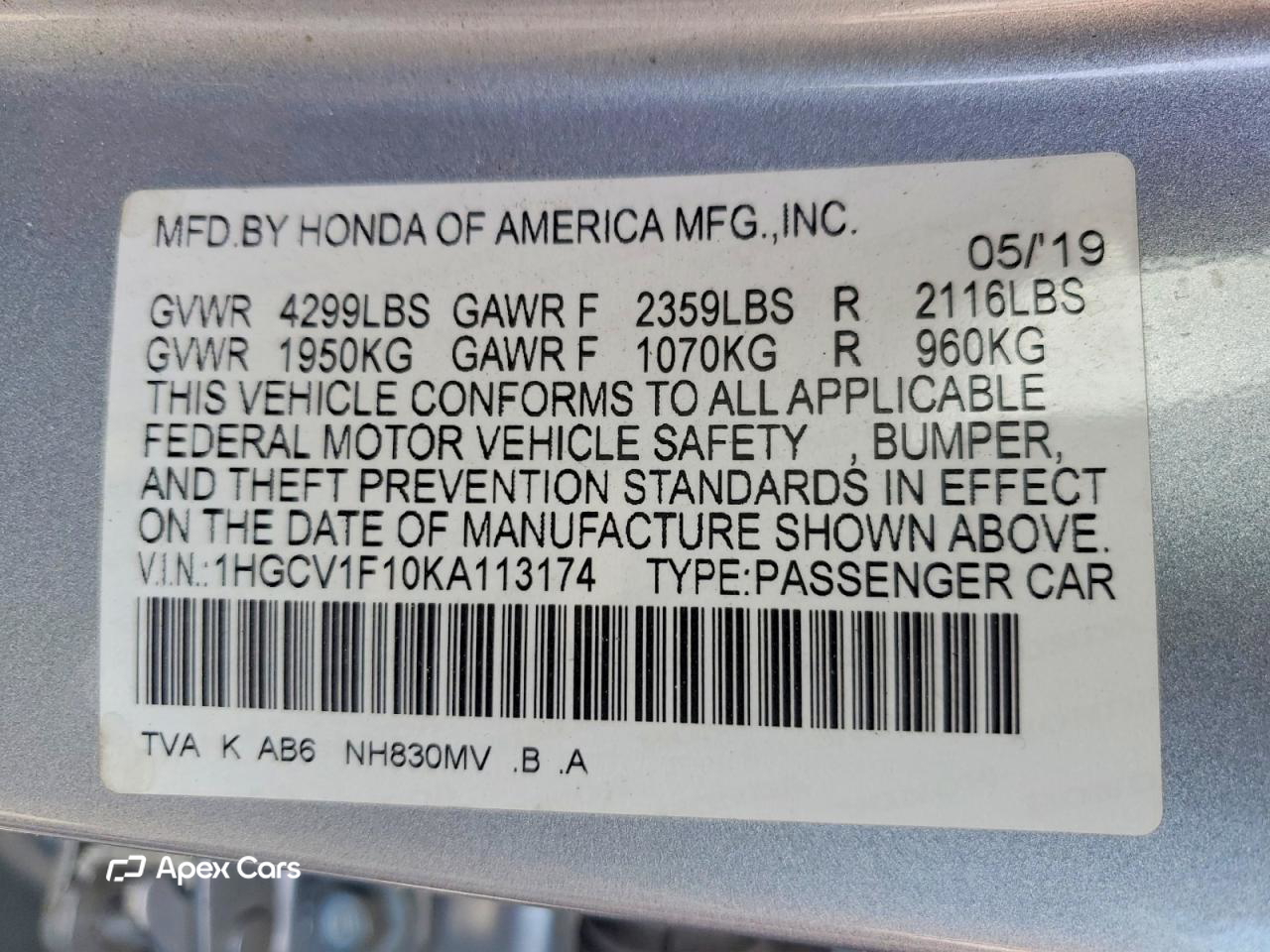 Honda Accord 2019
