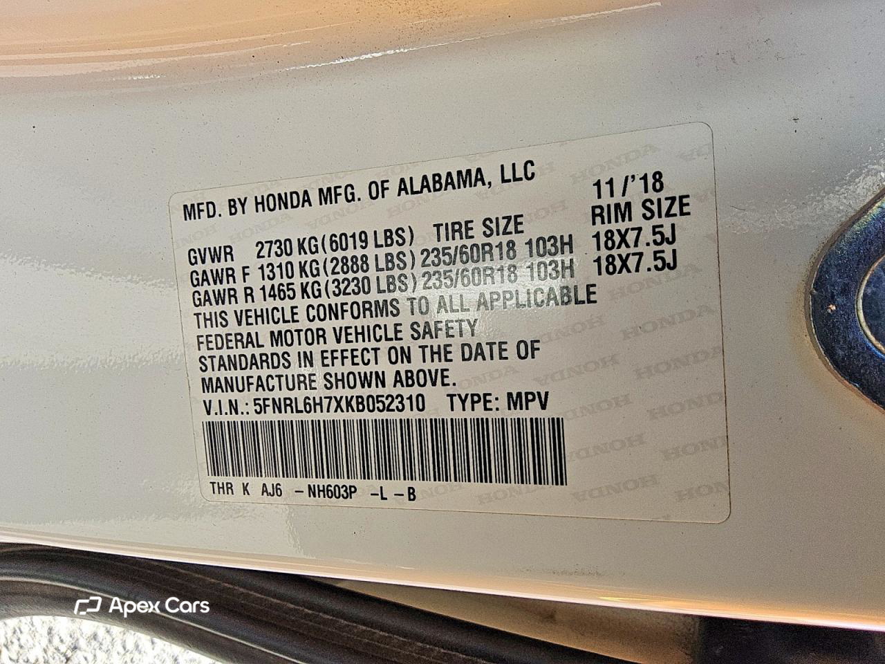 Honda Odyssey 2019