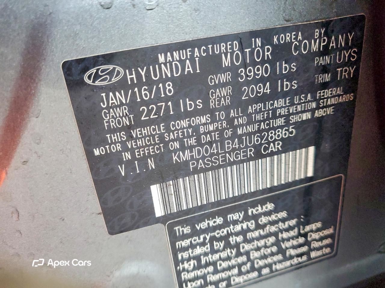 Hyundai Elantra 2018