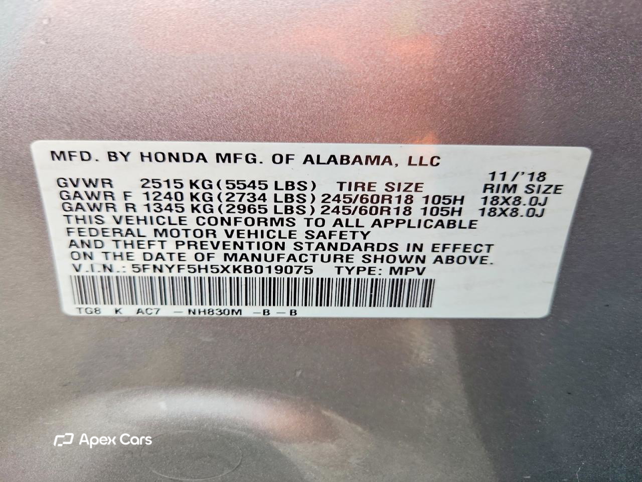 Honda Pilot 2019