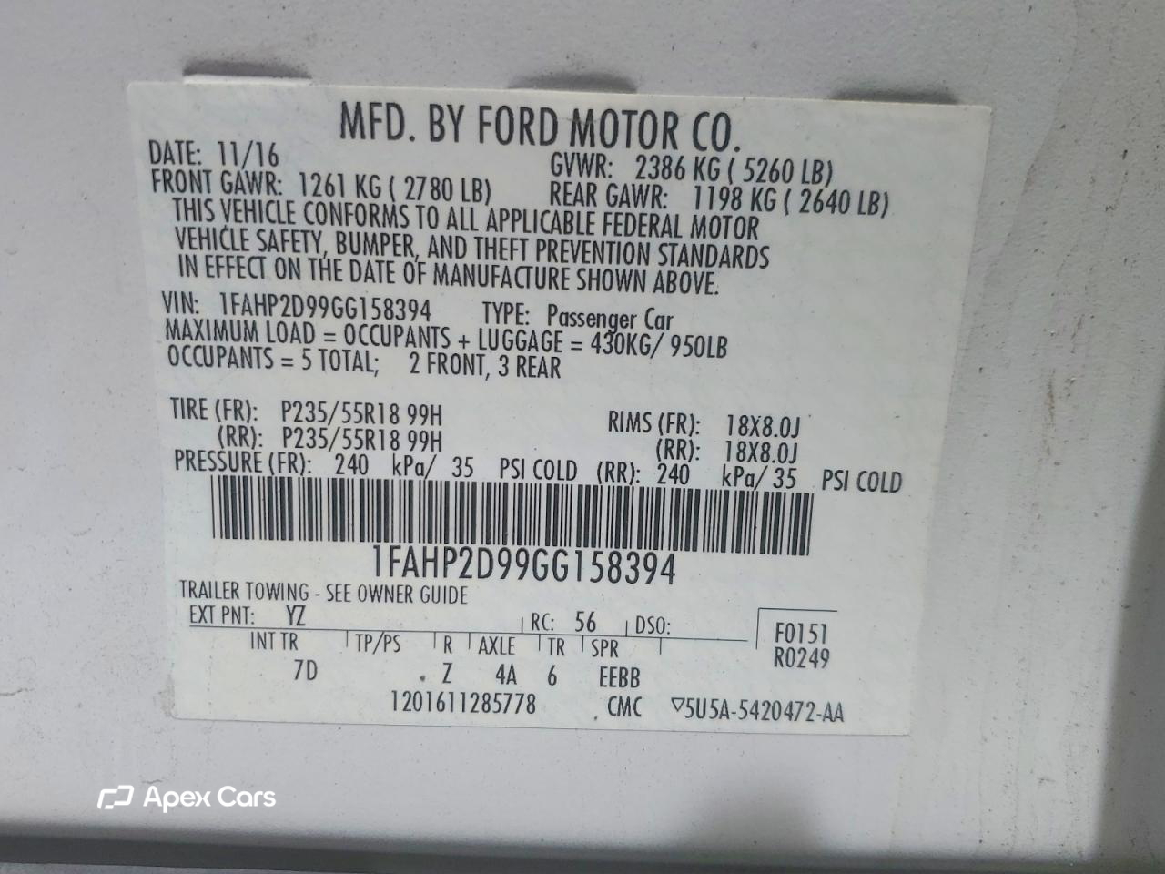 Ford Taurus 2016