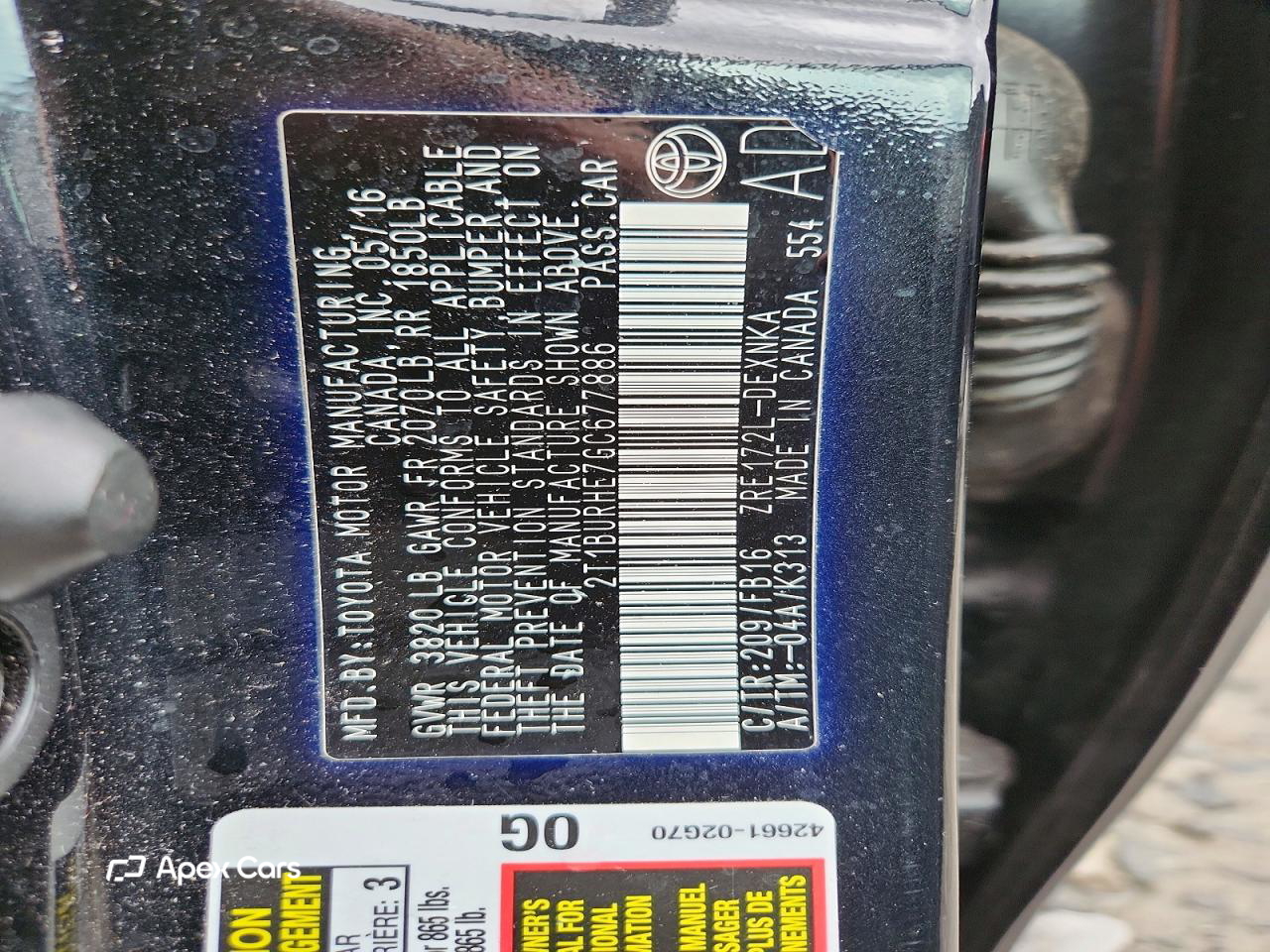 Toyota Corolla 2016