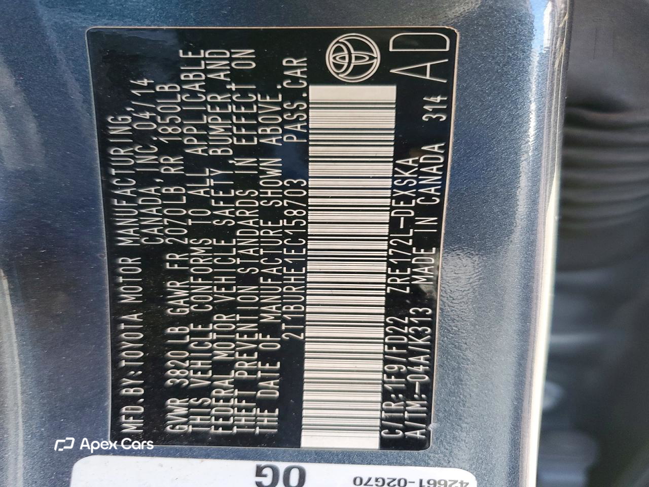Toyota Corolla 2014