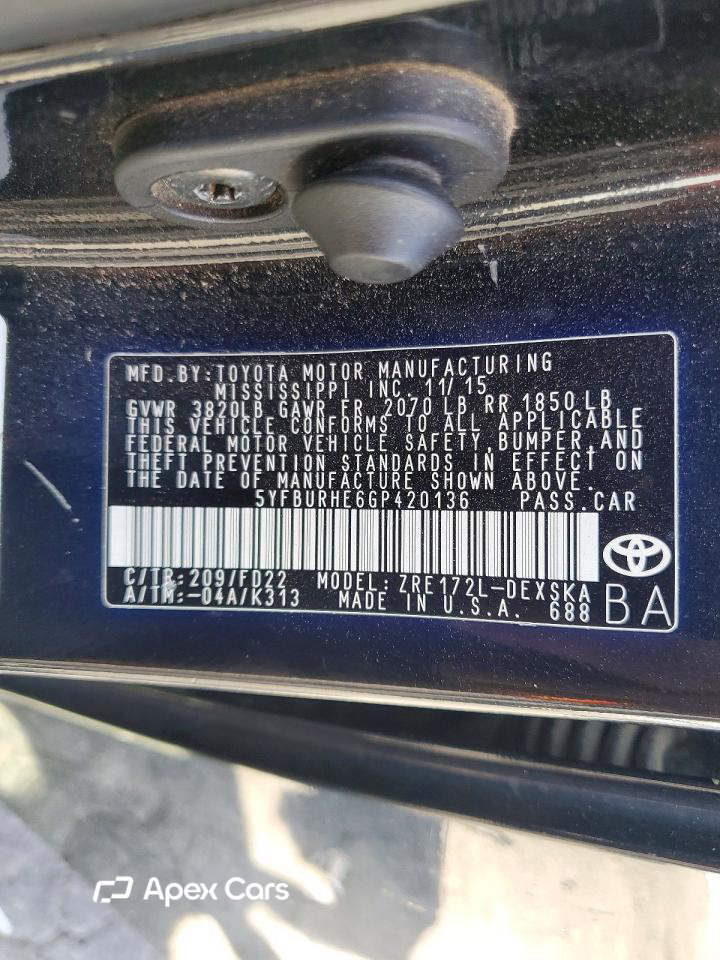 Toyota Corolla 2016