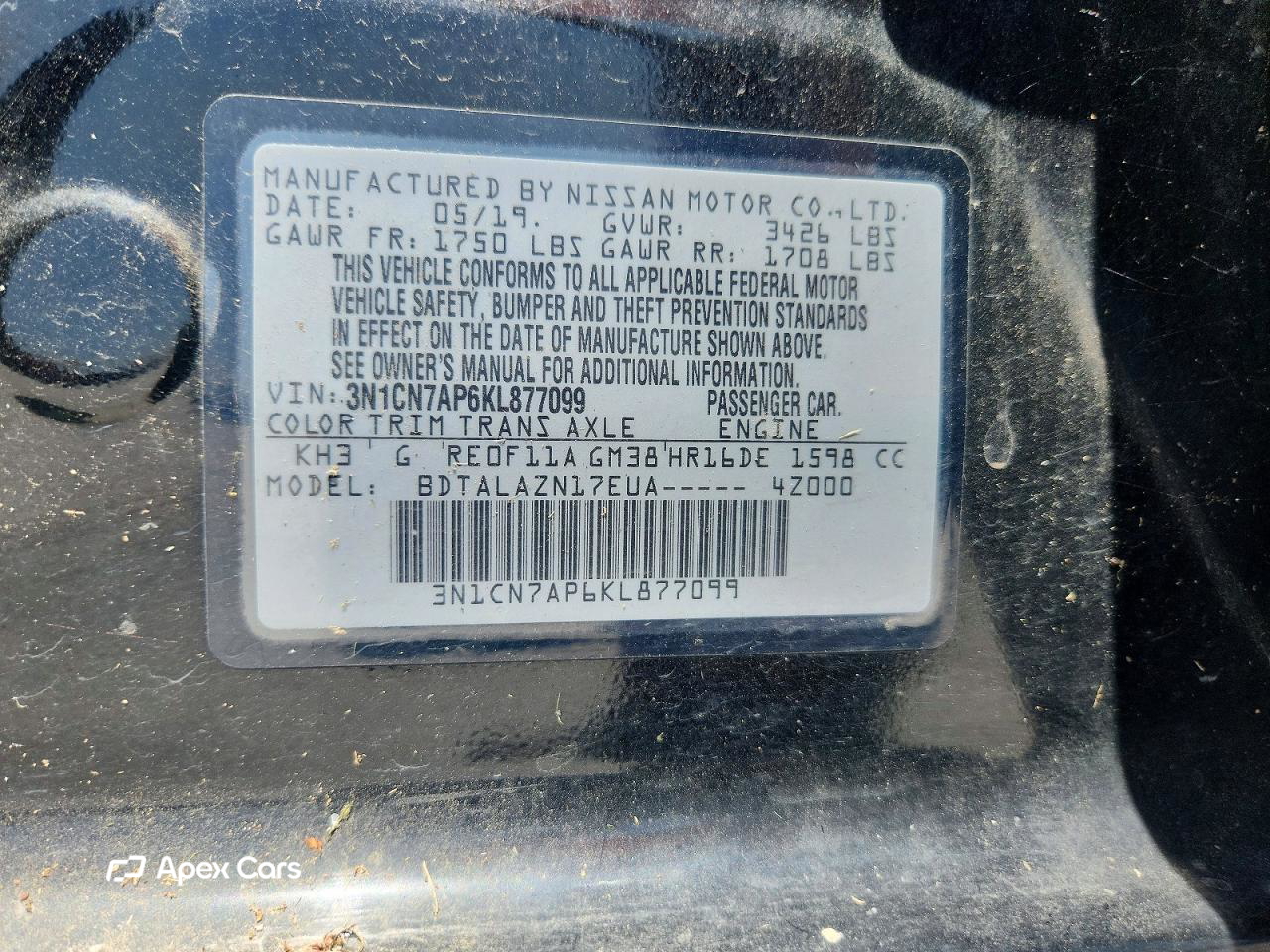 Nissan Versa 2019