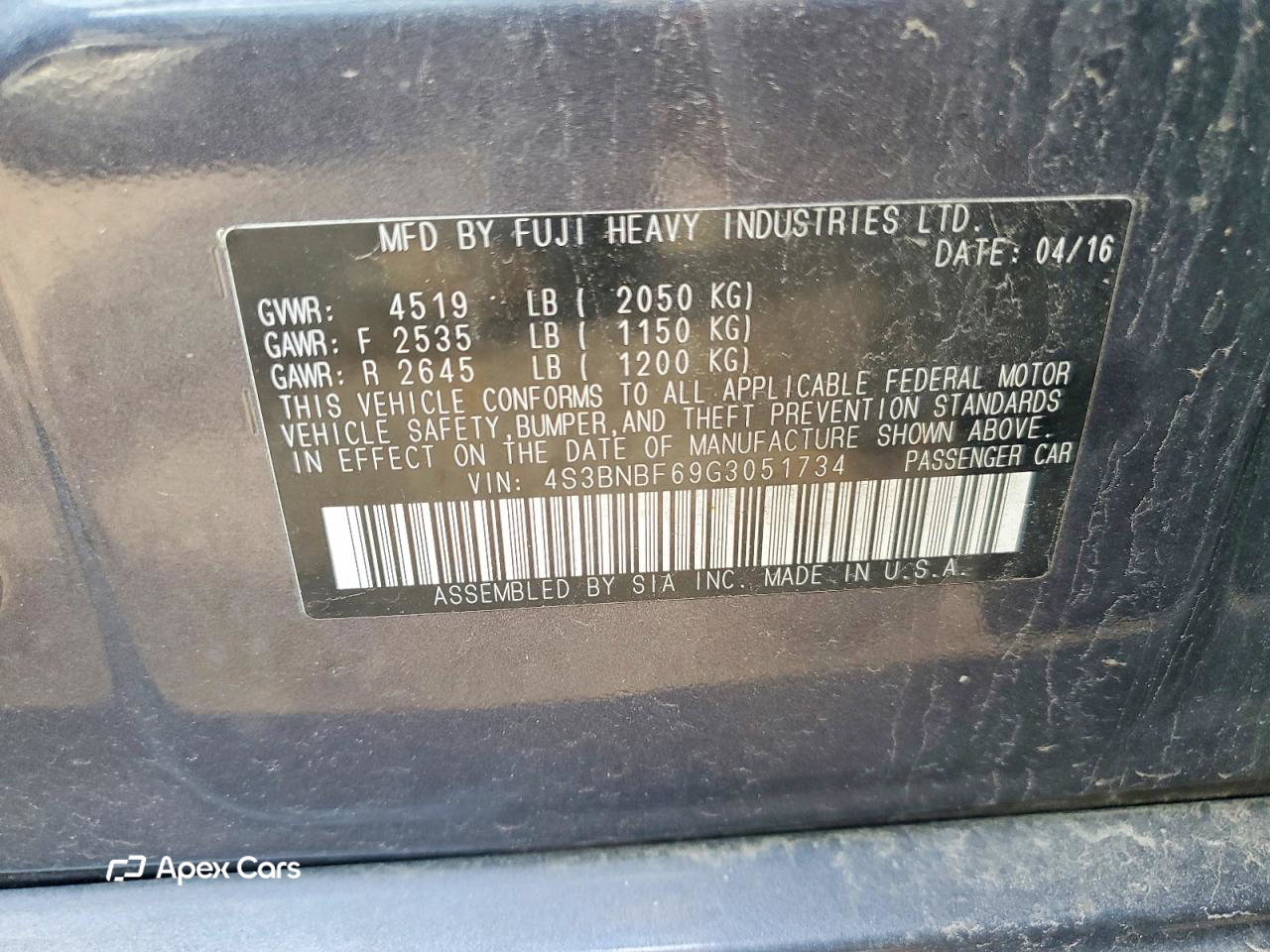 Subaru Legacy 2016