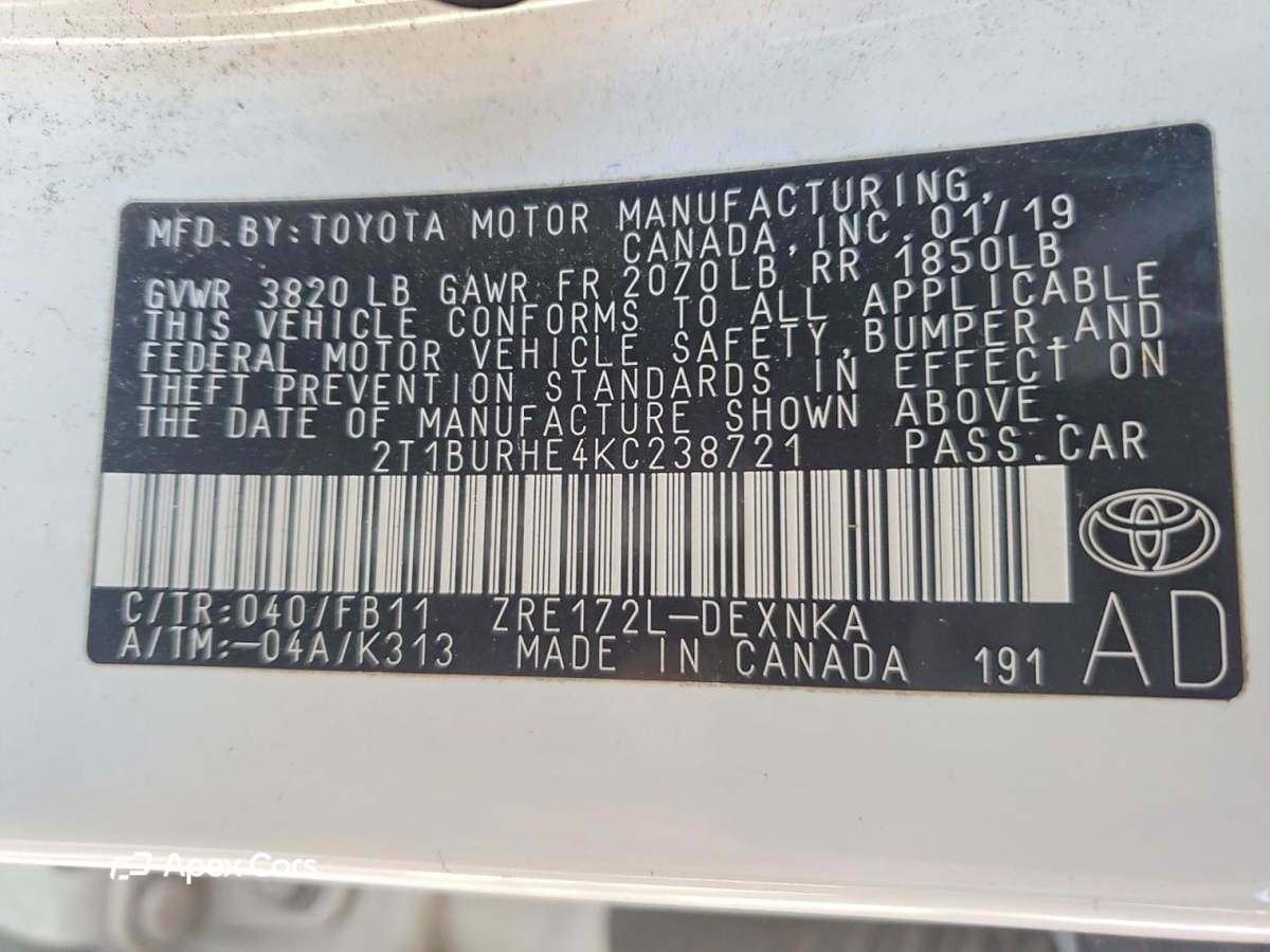 Toyota Corolla 2019