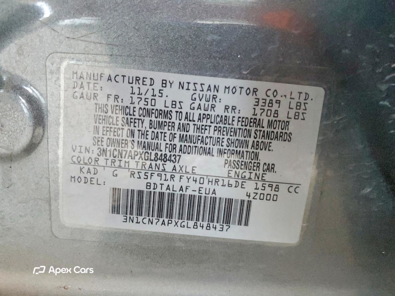 Nissan Versa 2016