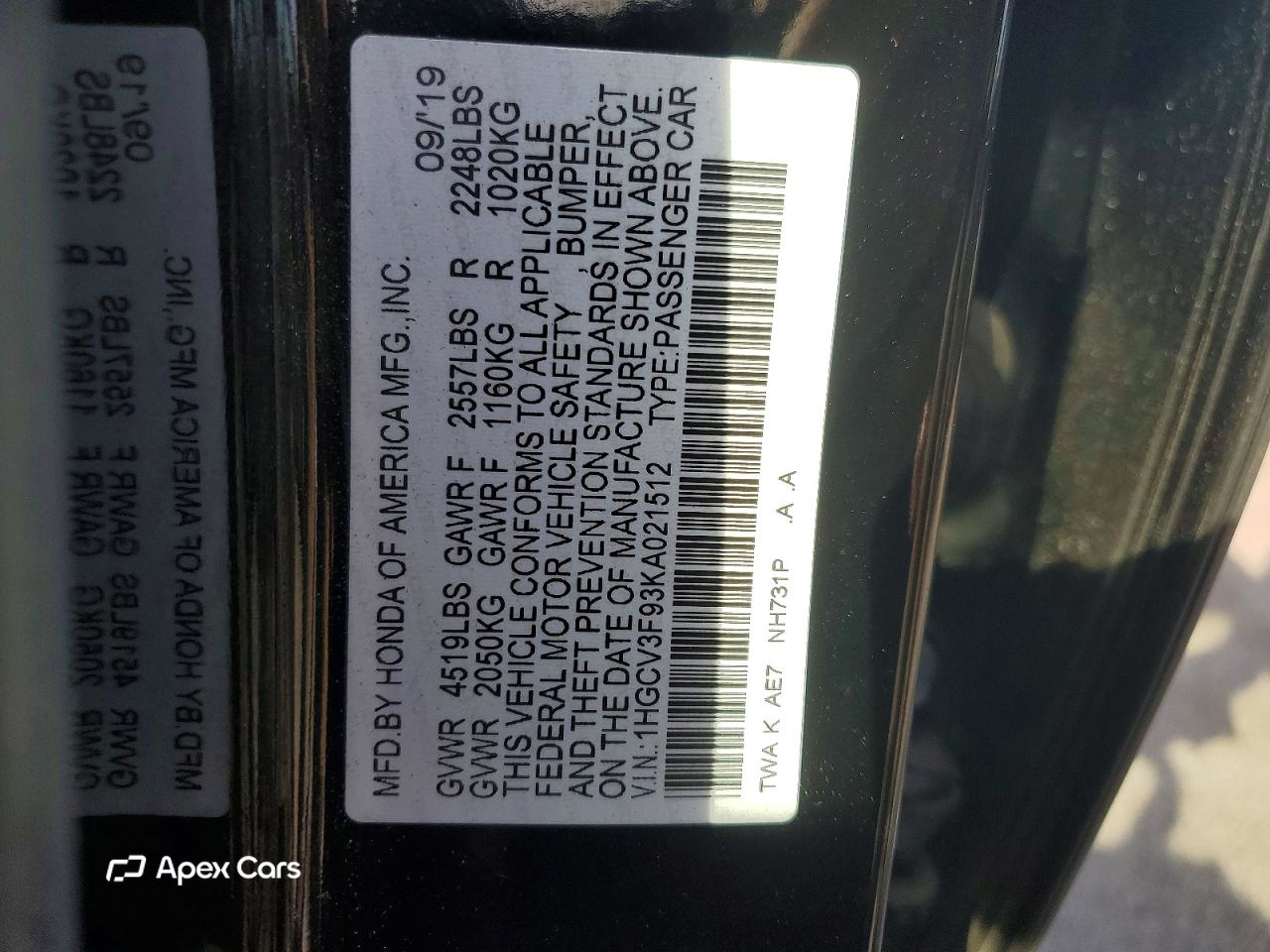 Honda Accord 2019