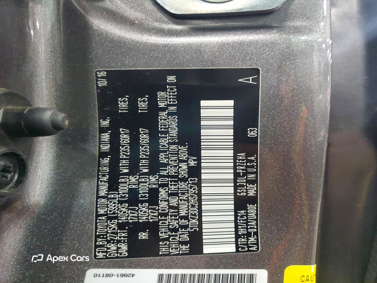 Toyota Sienna 2017