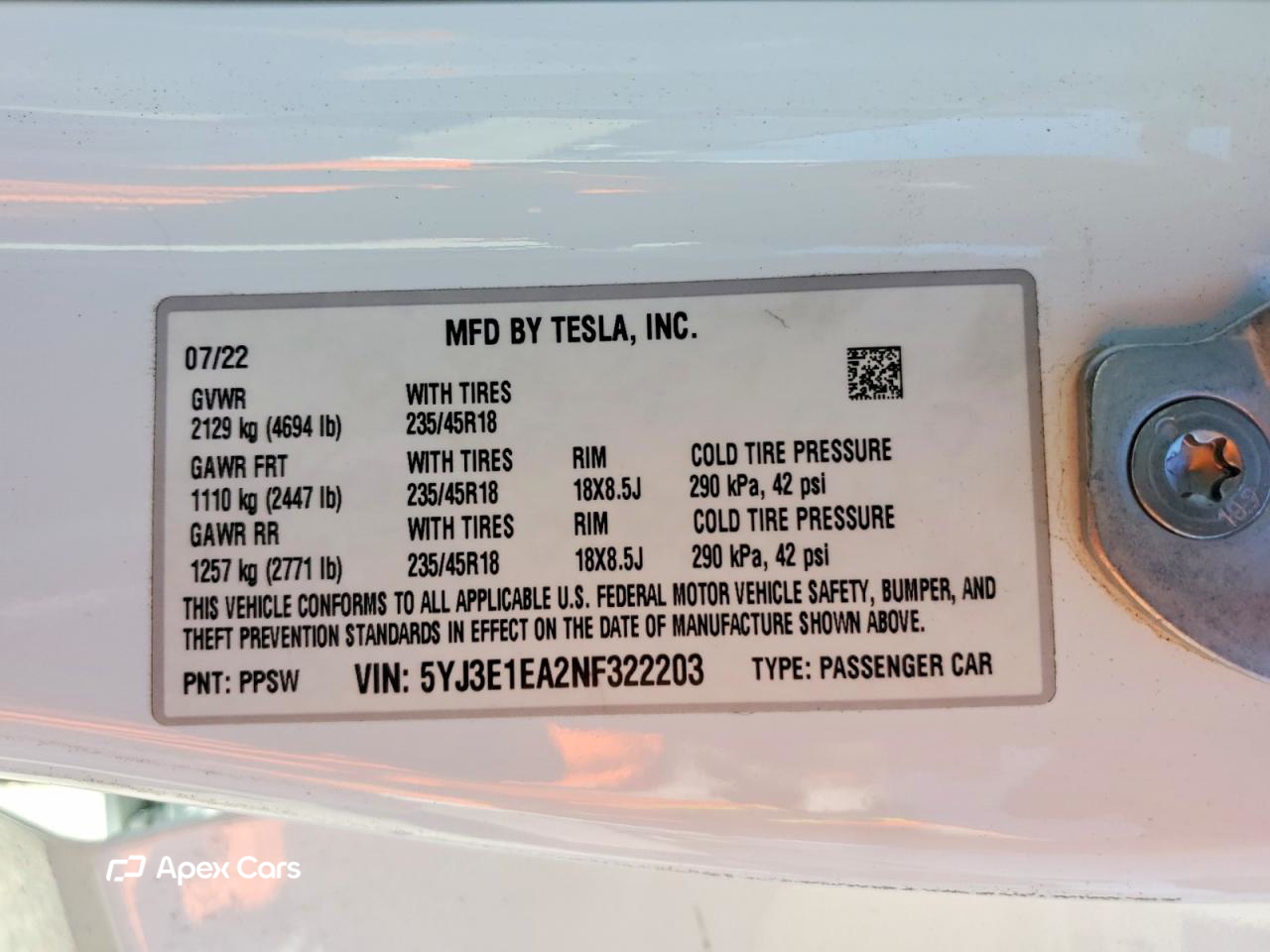 Tesla Model 3 2022