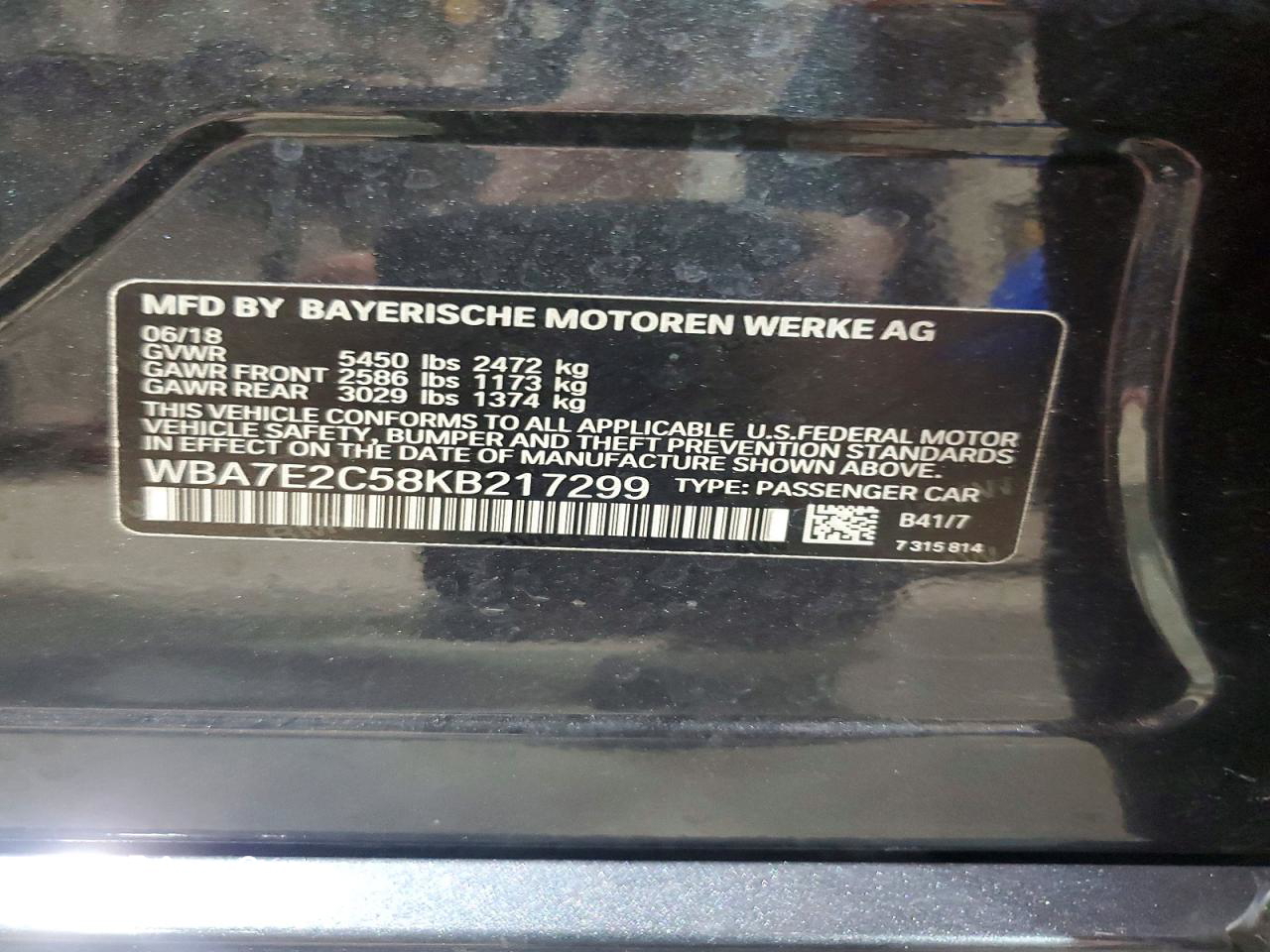 BMW Series 7 2019