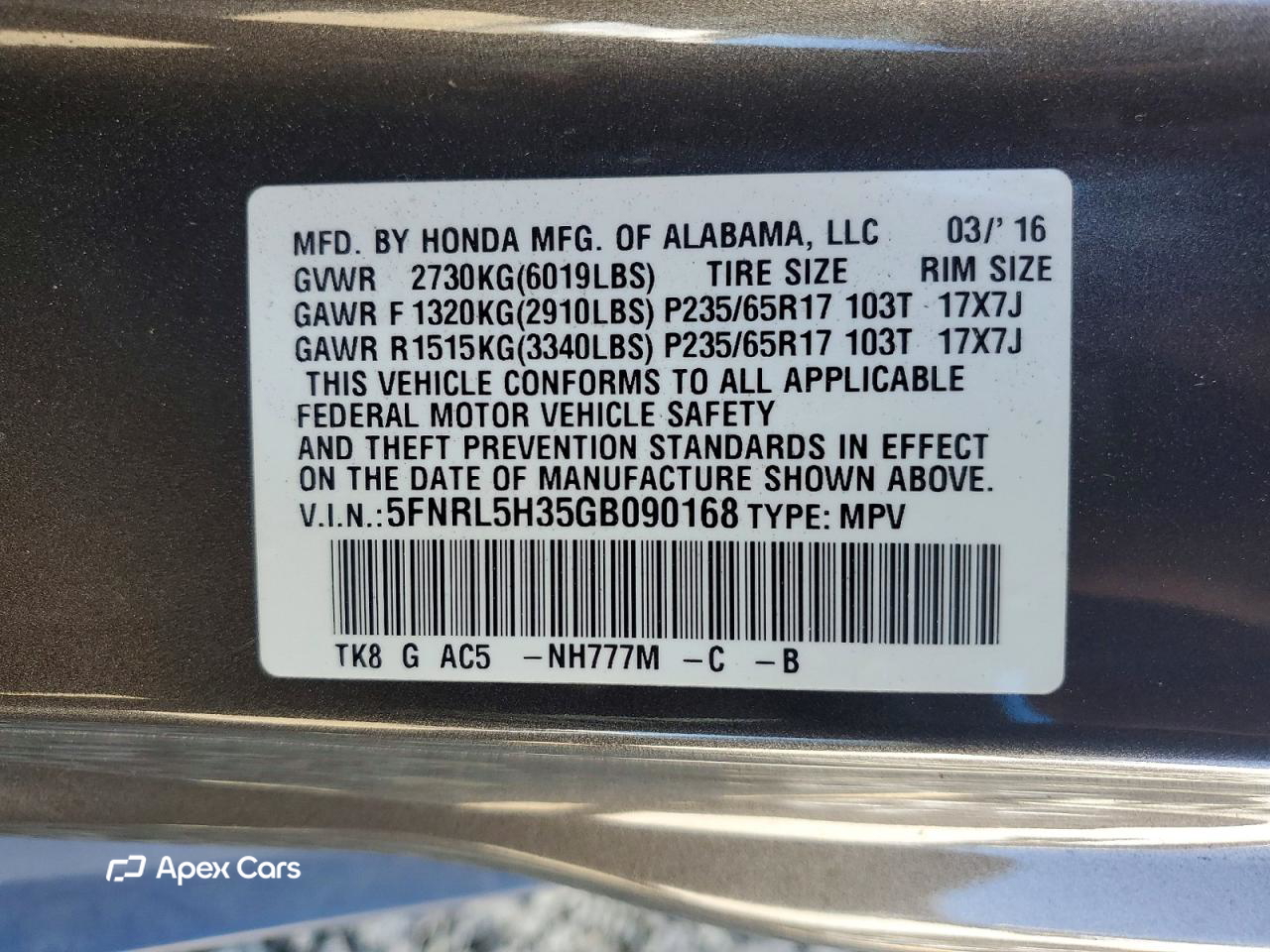 Honda Odyssey 2016