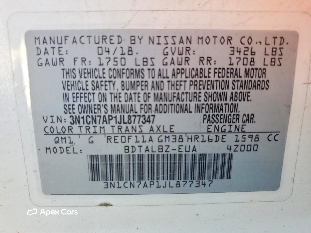 Nissan Versa 2018