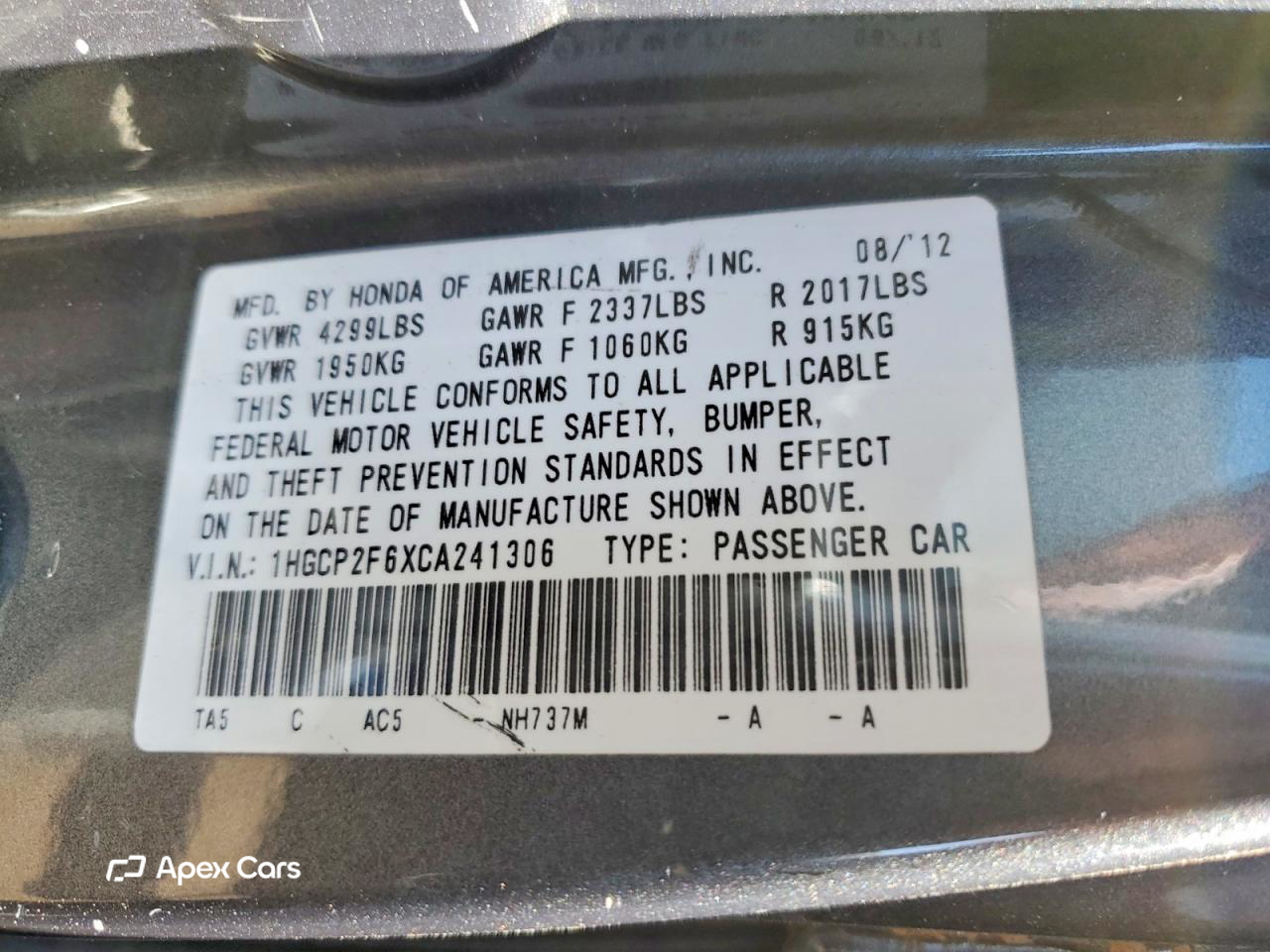 Honda Accord 2012