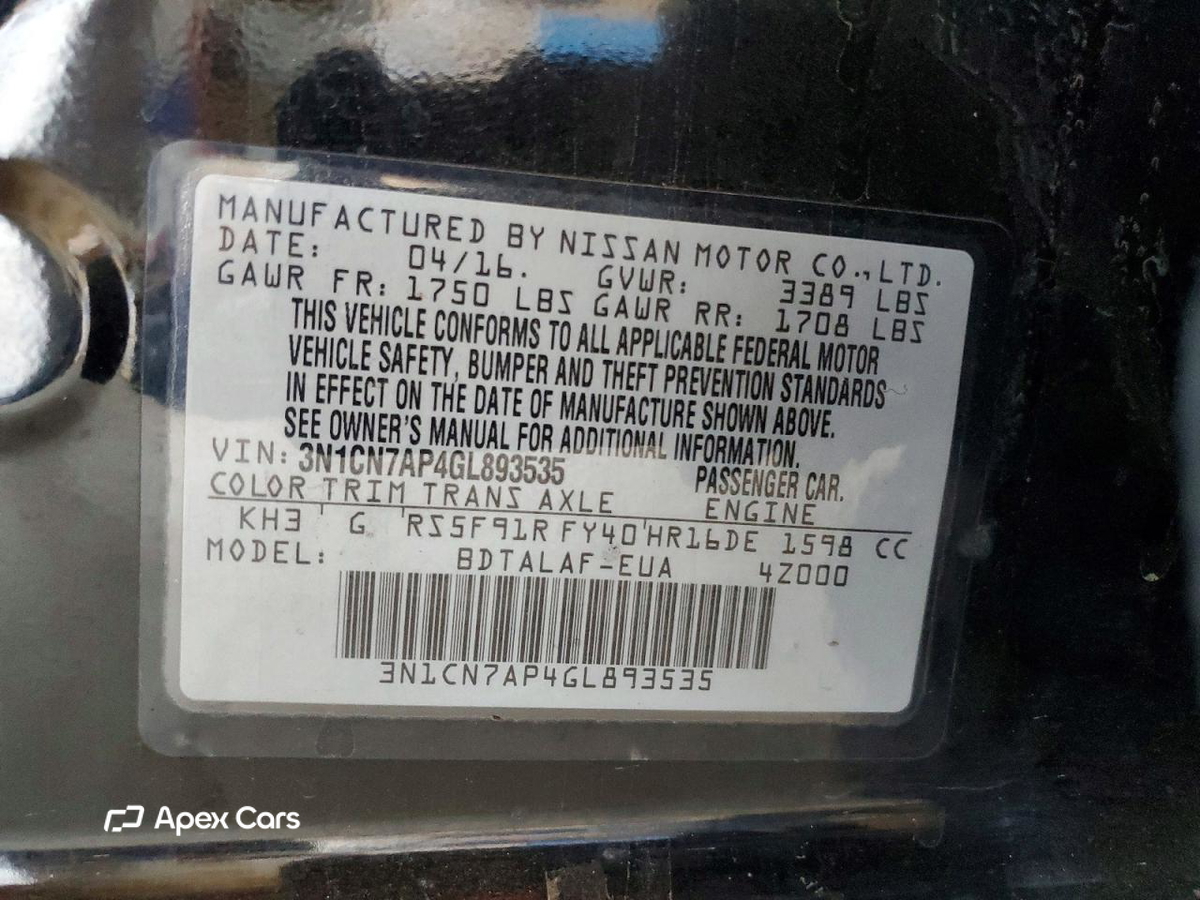 Nissan Versa 2016