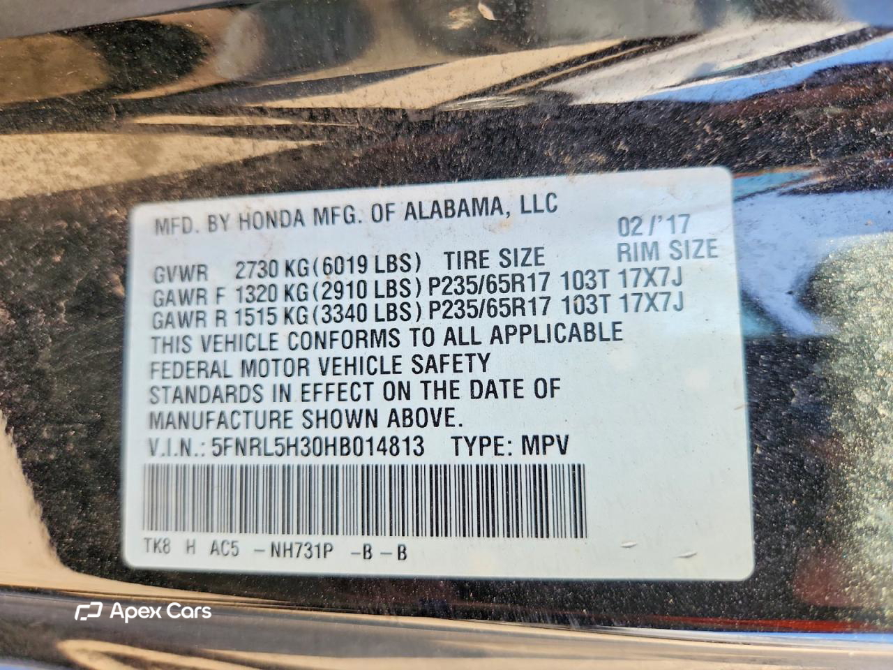Honda Odyssey 2017