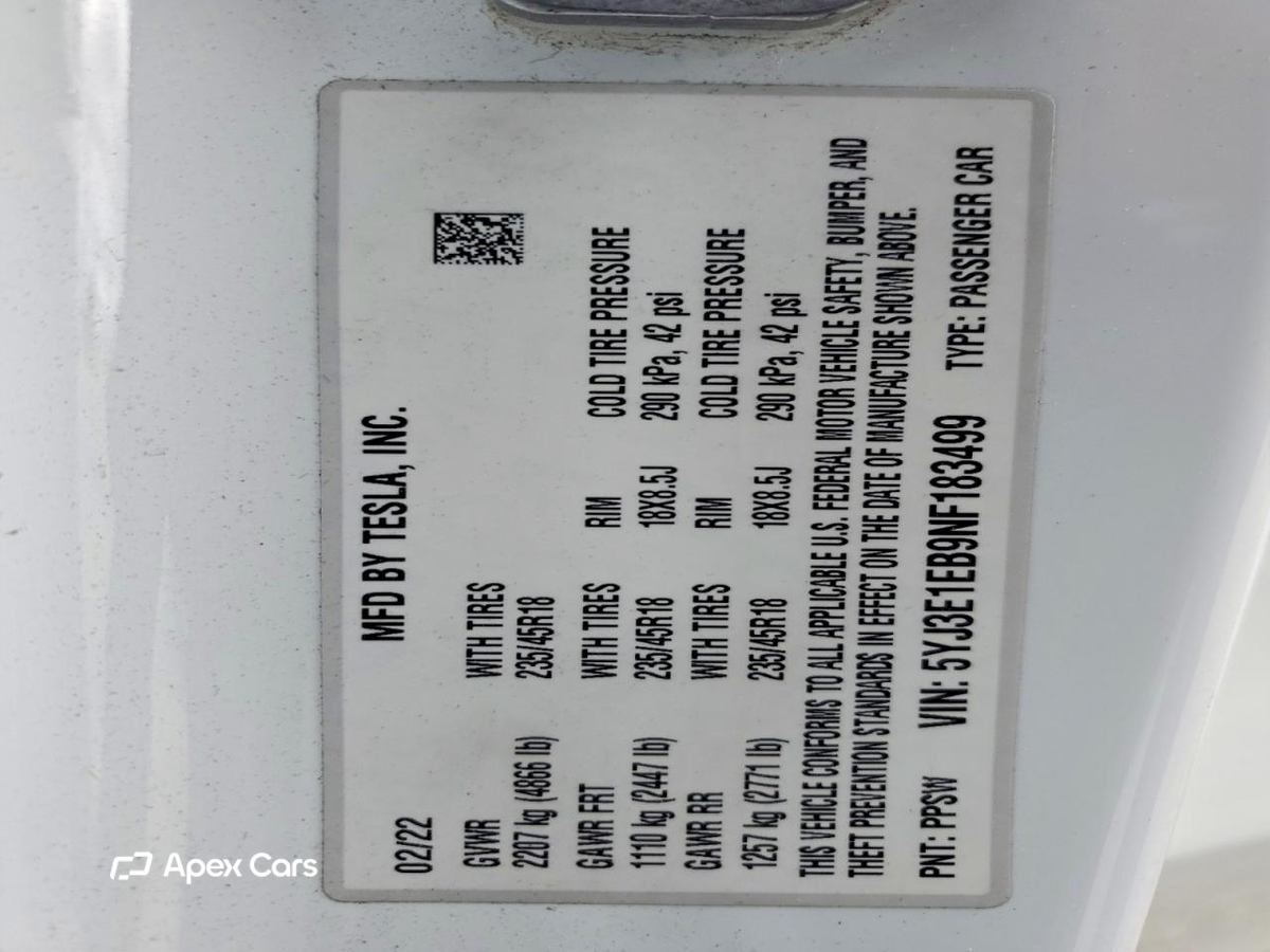 Tesla Model 3 2022