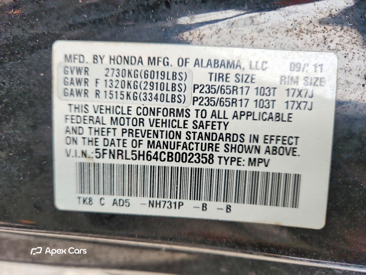 Honda Odyssey 2012