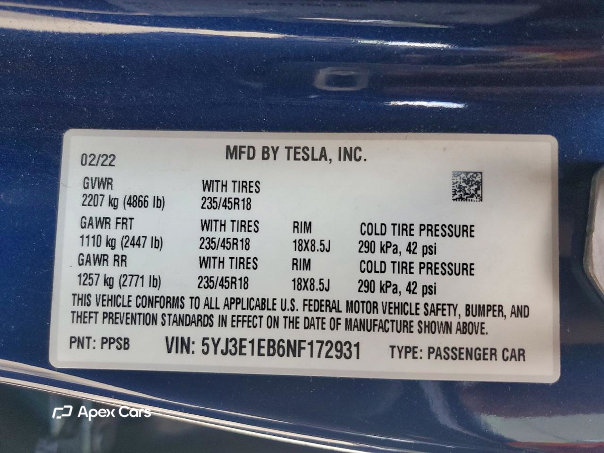 Tesla Model 3 2022
