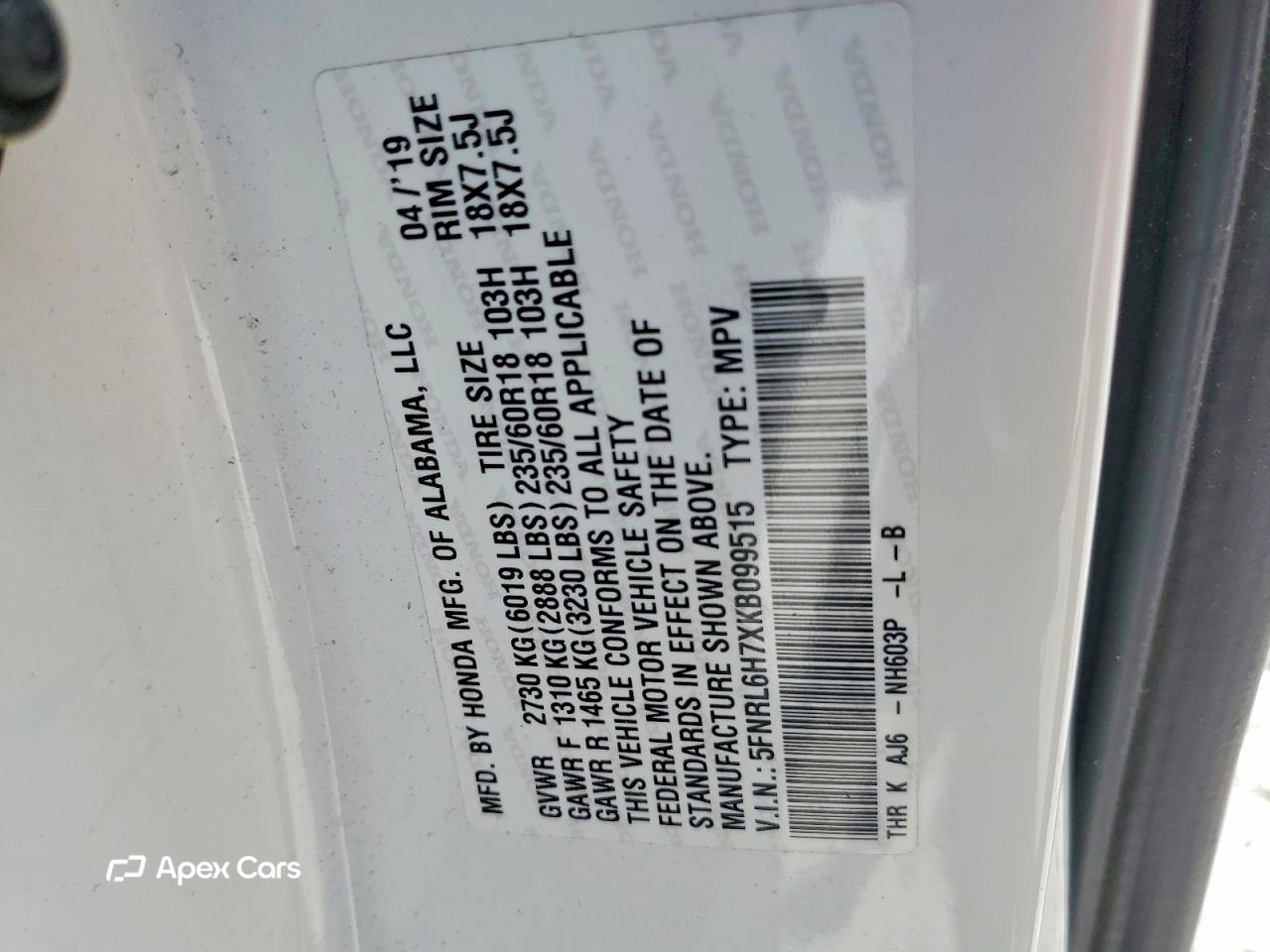 Honda Odyssey 2019