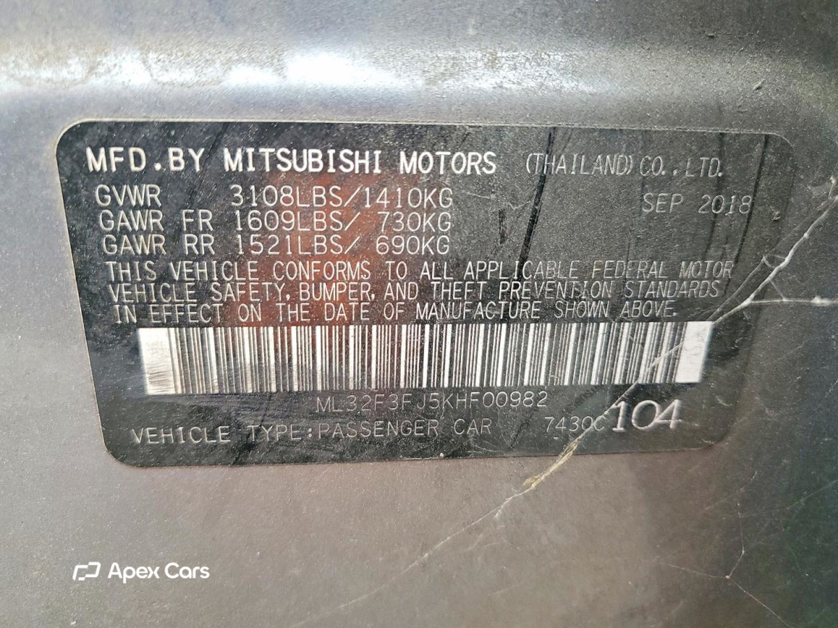 Mitsubishi Mirage 2019