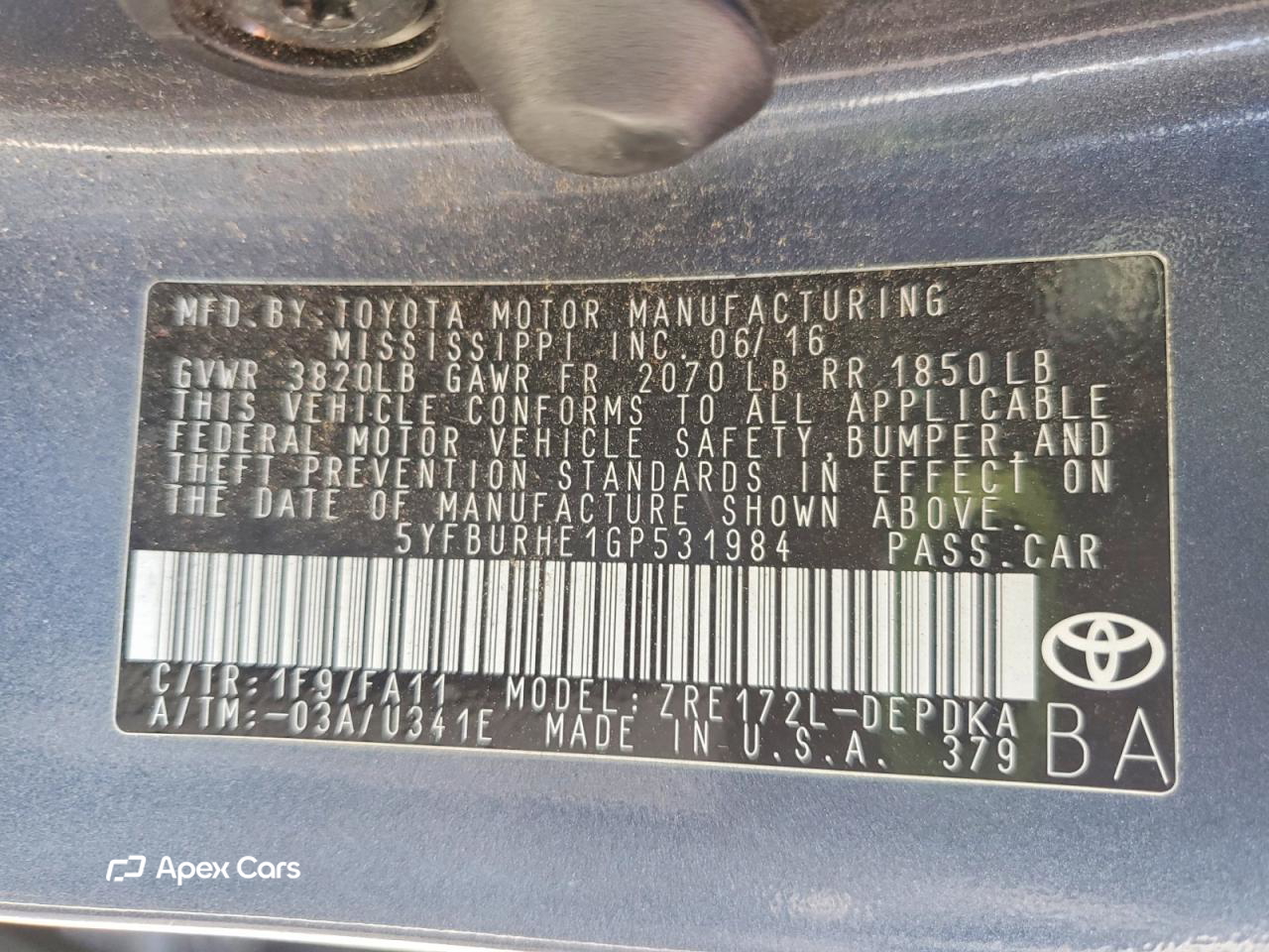 Toyota Corolla 2016