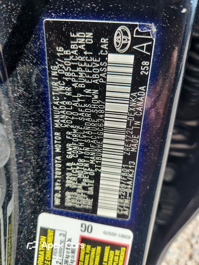 Toyota Corolla 2016