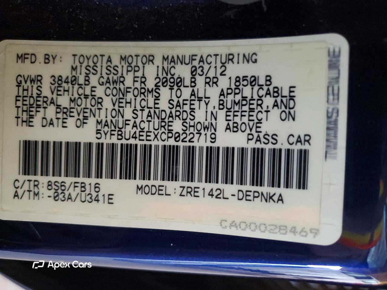 Toyota Corolla 2012