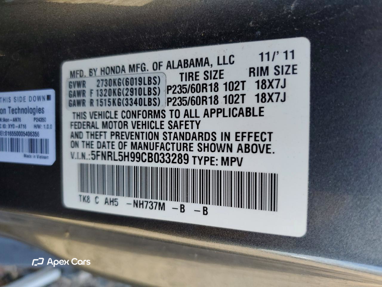Honda Odyssey 2012